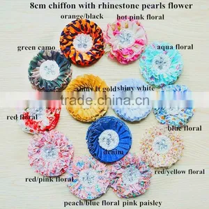 New HOT SALE!! Large Denim Lace Flower - Denim Fabric Bowknot Hair Accessories Wholesale thumbnail-2