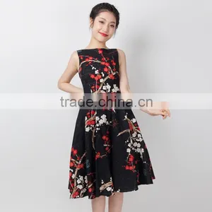 Women's Cotton Short Frock Designs Rockabilly Swing Prom Vintage Dress 50s thumbnail-5