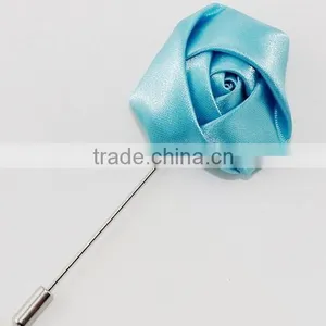 Silk Rose Flower Corsage Long Pin Brooch For Men's Suits Wedding Occasion thumbnail-5