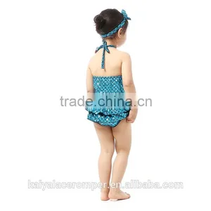 Hot Sale Wholesale Blue Baby Girl Mermaid Romper Jumpsuit Kid Mermaid Swimming Costume thumbnail-3
