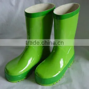 New Children Plain Waterproof Rainboots Green/Blue/Red/Pink Rubber Boots thumbnail-1