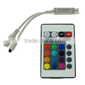 Mini 24 Key IR Remote Control RGB LED Strip Controller Small RGB Controller thumbnail-1
