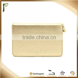Popwide Hot Fashion PU High Quality Gold Color Beautycase With Mirror thumbnail-1