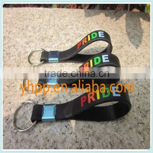 Custom Gay Pride Rainbow Silicone Wristband Key Tag Ring Holder Quality Choice thumbnail-1