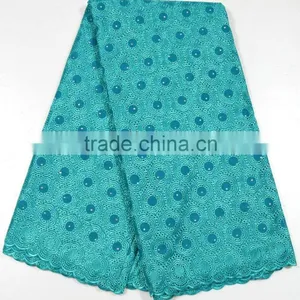 100% Cotton New Square Grid Design African Big Swiss Lace thumbnail-1