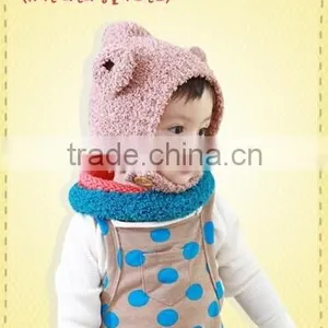 Bear Plush Children's Hat ,Head Warmer,Bear Hat,Ball Set, Hat Ear Pattern ,Pattern thumbnail-5