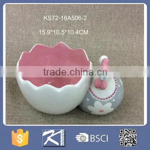 Wholesale Ceramic Decal Rooster Shaped Egg Holders Stand Cups thumbnail-2