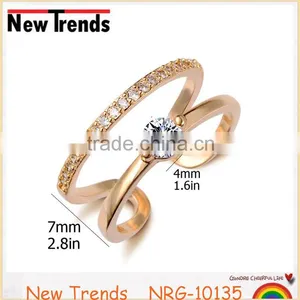 New Design Inlaid Zircon Rose Gold Simple Style Open Ring for Woman thumbnail-1