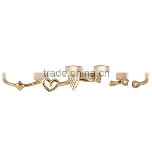 Factory Wholesale Gold Jewelry Rhinestone Midi Ring Set thumbnail-1