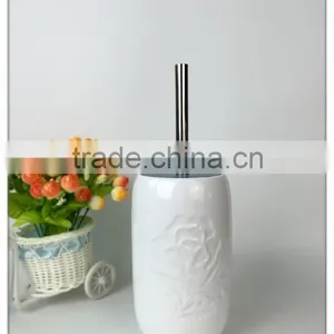 Embossed Rose White Ceramic Bathtroom Set thumbnail-3