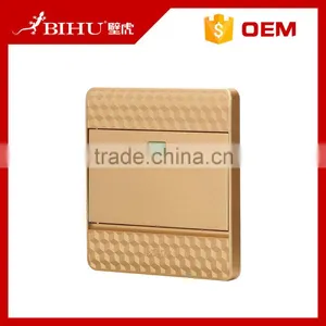 New Design High Quality Golden PC 1gang 1 Way Led Light Wall Switch for Sale thumbnail-1