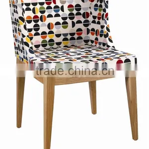 Elegant Dining Room Fabric Chair Wooden Dining Chair thumbnail-2