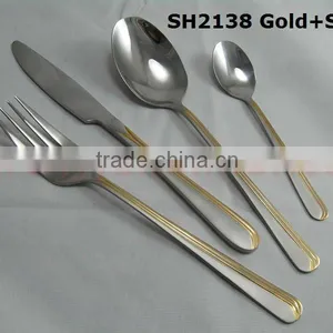 Stainless Steel Gold and Sand Polish Cutlery thumbnail-1