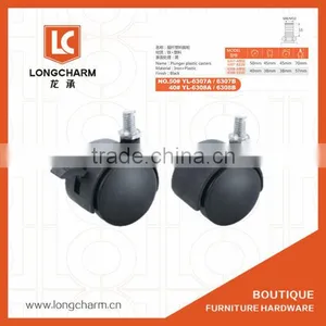 50mm Funiture Inserted Black Plastic Caster Wheel thumbnail-1