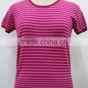 Wool Woman Design of Hand Made Striped Pullover Knit Sweater thumbnail-1