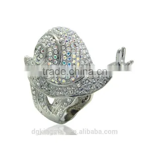 Creative Jewelry Design Kingman Snail Crystal Finger Rings thumbnail-5