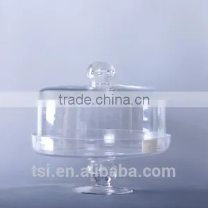 Glass Cheese Dome Cover With Base thumbnail-1