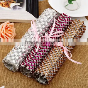 Bling Bling 24x40cm Decorative Shaped Rhinestone Mesh , Fancy Rhinestone Sheet For DIY Cut thumbnail-1