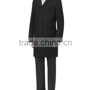 2014 New Style 100% Cashmere Classic Black Overcoat Wool Cashmere Men thumbnail-1