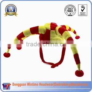 Red and Yellow Festival Fun Clown Hat With Bobble/Custom Your Own Party Hat thumbnail-1