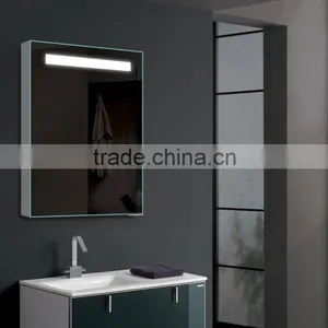 High Quality Led Illuminated Bathroom Mirror Cabinet With Shaver Socket and Tempered Glass Shelves thumbnail-1
