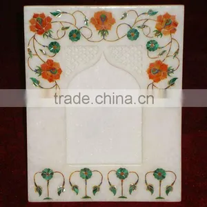 Inlaid Pietra Dura Marble Picture Frame thumbnail-1