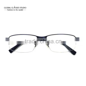 Great Classic Design Half Frame Fashion Navy Blue Men Metal Cool Eyewear Optical Frames Eyeglasses Specially for Big Face HD639 thumbnail-2