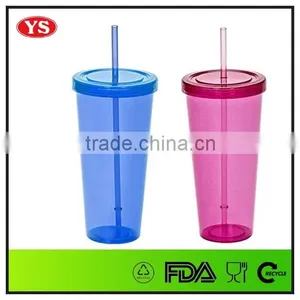 24oz Bpa Free Single Wall Plastic Reusable Cup With Straw thumbnail-3