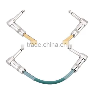 2pcs Colorful Guitar Cables With 1/4 Inch 6.35mm Right Angle Plug Connect Effect Pedal for Electric Guitar thumbnail-1