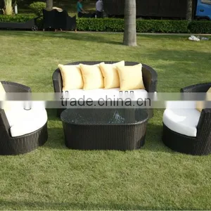 Modern 4 Piece Patio Wicher Sofa Rattan Sofa Couch Set 6422 thumbnail-1