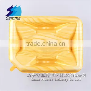KW-0013C Disposable Mini Sushi Containers, Wooden Base Containers With Clear Lid thumbnail-5