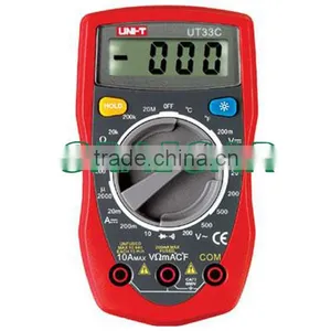 UNI-T UT33C LCD Palm Size Handheld Digital Multimeters DC AC Ammeter Voltmeter Ohm DMM LCD Display thumbnail-1