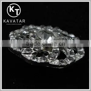 Good Quality NK026 Metal Flower Lead Free Metal Shank Rhinestone Buttons thumbnail-2