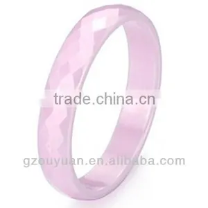 Western Style Simple Design Shining Pink Ceramic Ring, Faceted Pink Ceramic Rings thumbnail-1