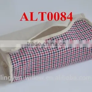 Canvas Cotton Fabric Tissue Box With Button thumbnail-1