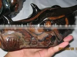 Wholesale Fashion Natural Crystal/obsidian/agate/tiger Eye Stone Dragon Head Skull thumbnail-4