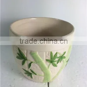 Hand Painting Bamboo High Quality Ceramic Flower Pots thumbnail-2