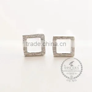 925 Sterling Solid Silver Hollow Triangle and Hollow Square Earring Stud Fashion Women Earrings 6730611 thumbnail-3