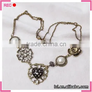 Chunky Necklaces Pearl Jewelry, Copper Charms Fashionable New Design Necklace thumbnail-1