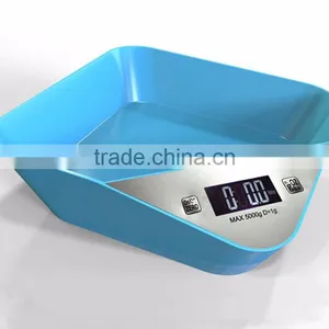 5KGx1g Polygon Digital Kitchen Food Scale Electronic Weighting Scales Food Balance Steelyard Green Silver Blue thumbnail-1
