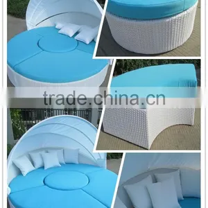 New Style Reclineing Sectional Bed Ourdoor Rattan Sunbed Furniture CF699L thumbnail-5