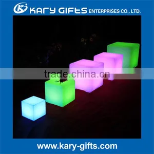 Multi Size Available Led Furniture Square Shape Ottomans Led Cube Stool thumbnail-1