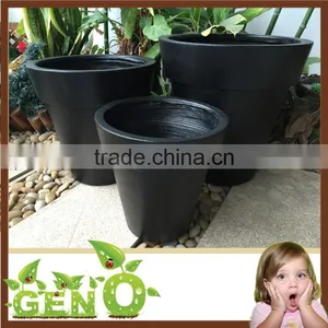 High Fire Clay Polished Dark Glazed Fiberglass Flower Pot/planter thumbnail-1