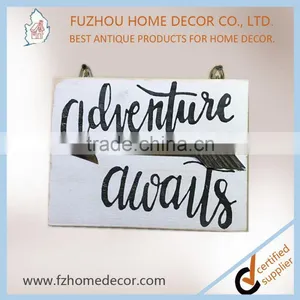 2017 Hot Sell Wooden Wall Printing Sign With Metal Arrow Decor for Home Use thumbnail-4
