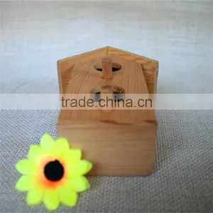 Houseshaped Bird Nest Wood Bird Nest Wood Swallow Bird Nest for Double Round Wood Window thumbnail-2