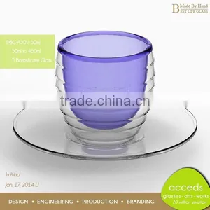 Promotion Borocilicate Novelty Glass Unique Design Cup And Saucer thumbnail-3
