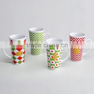 16oz Ceramic Coffee Mug, V-Shape With Decal Printing for Promotion thumbnail-3
