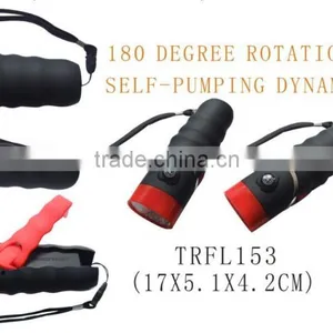 Plastic Hand Crank Shaking Generating Power Rotatable Torch thumbnail-1