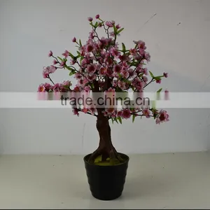 Artificial Pink Cherry Blossom Tree Small Bonsai Flower Mini Bonsai Tree thumbnail-1