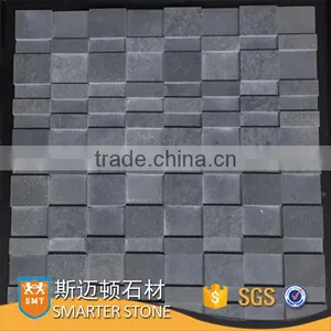 Tumbled Finish Black Basalt Stone Mosaic for Old House thumbnail-1